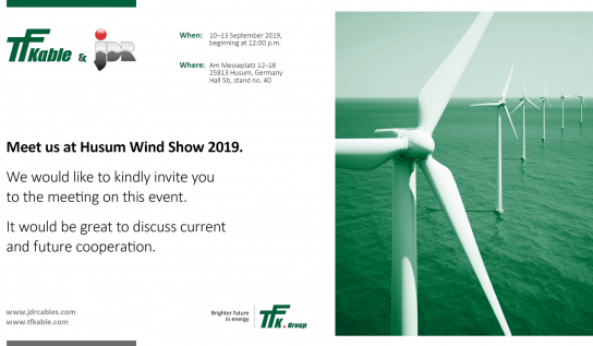 TFKable and JDR, part of the TFKGroup will present their joint technology and production capabilities during HUSUM Wind 2019