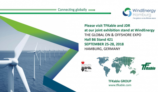 JDR and TFKable, part of the TFKable Group, will present their joint technology and production capabilities during WindEnergy Hamburg