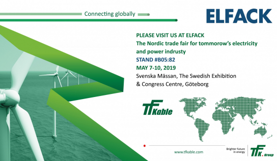 TFKable Group will be presenting cable range specially designed for the Swedish market at the Elfack 2019, Gothenburg.